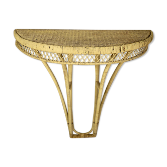 Vintage rattan wall console