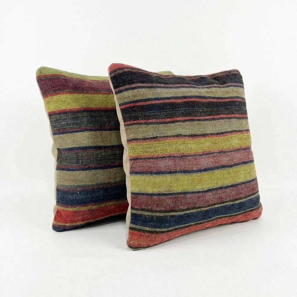 Set of 2 vintage kilim cushion covers 61x64 cm