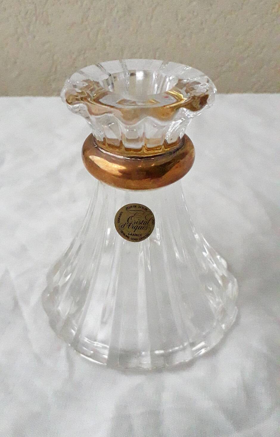 Pair of crystal candlesticks