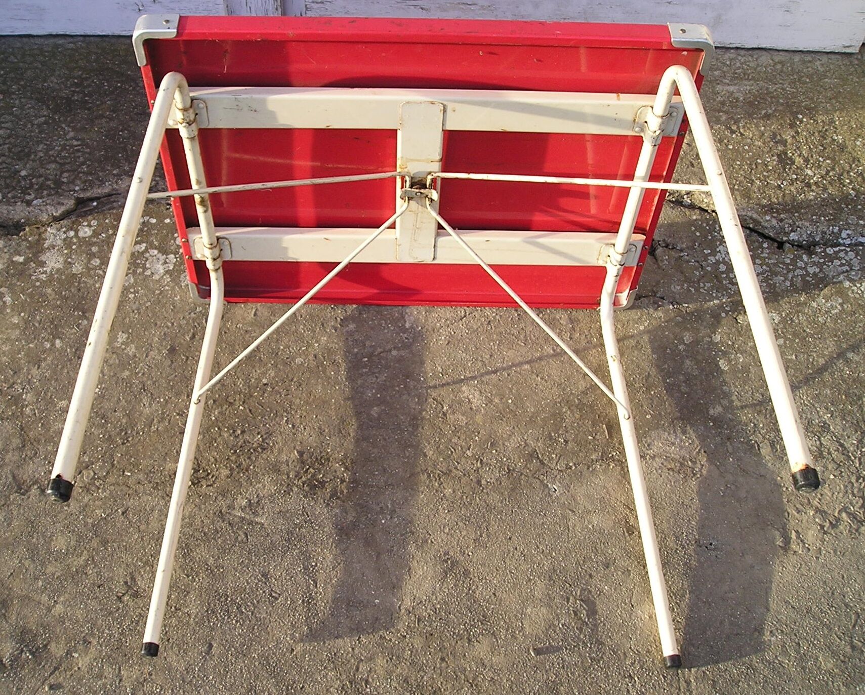 Small folding camping SOUPLEX, vintage 60s metal table