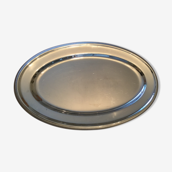 Round plate in silver metal