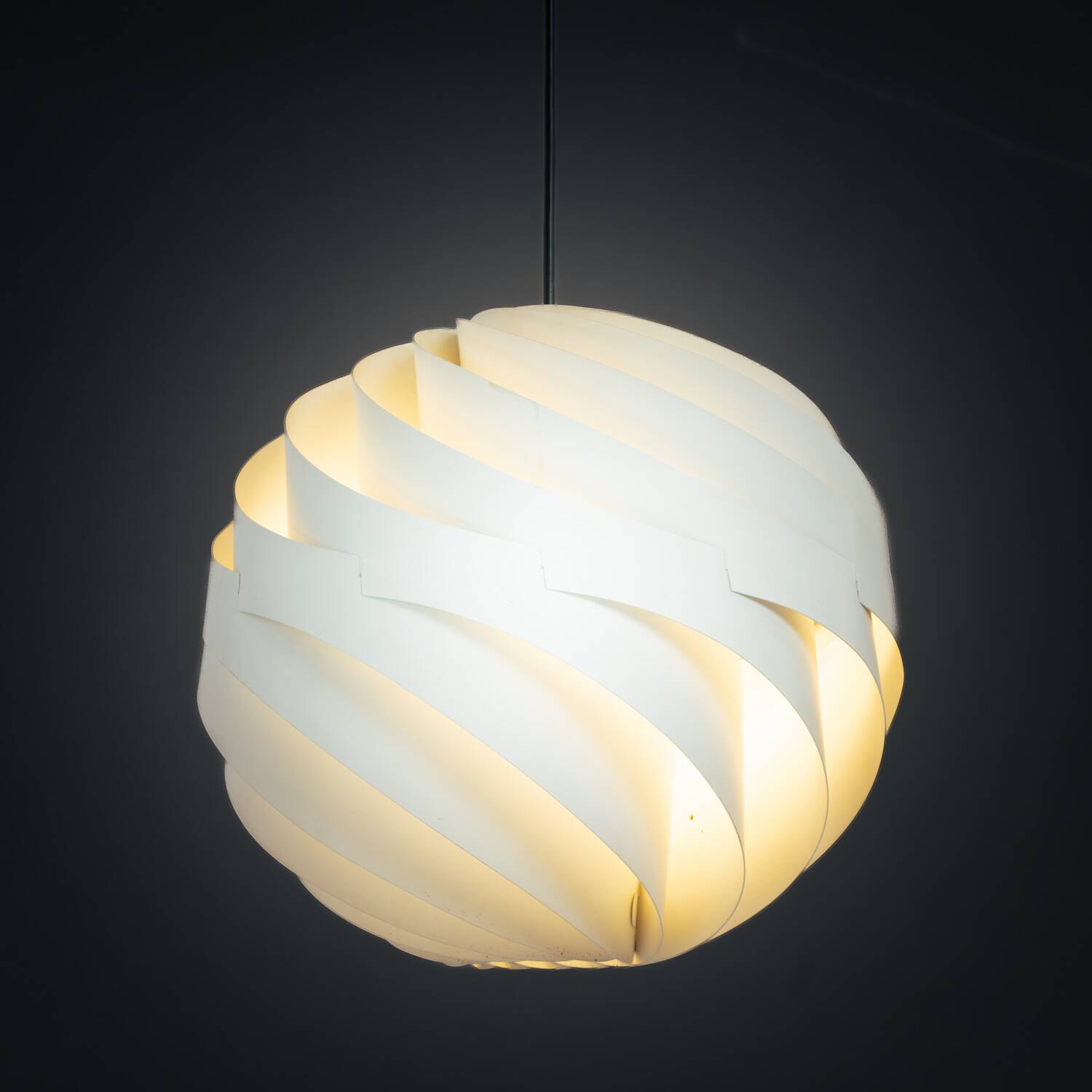 Louis Weisdorf for Lyfa Space age Danish Turbo White Moon Pendant Light, 1965