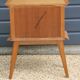 Crossed lattice bedside table veneered in oak