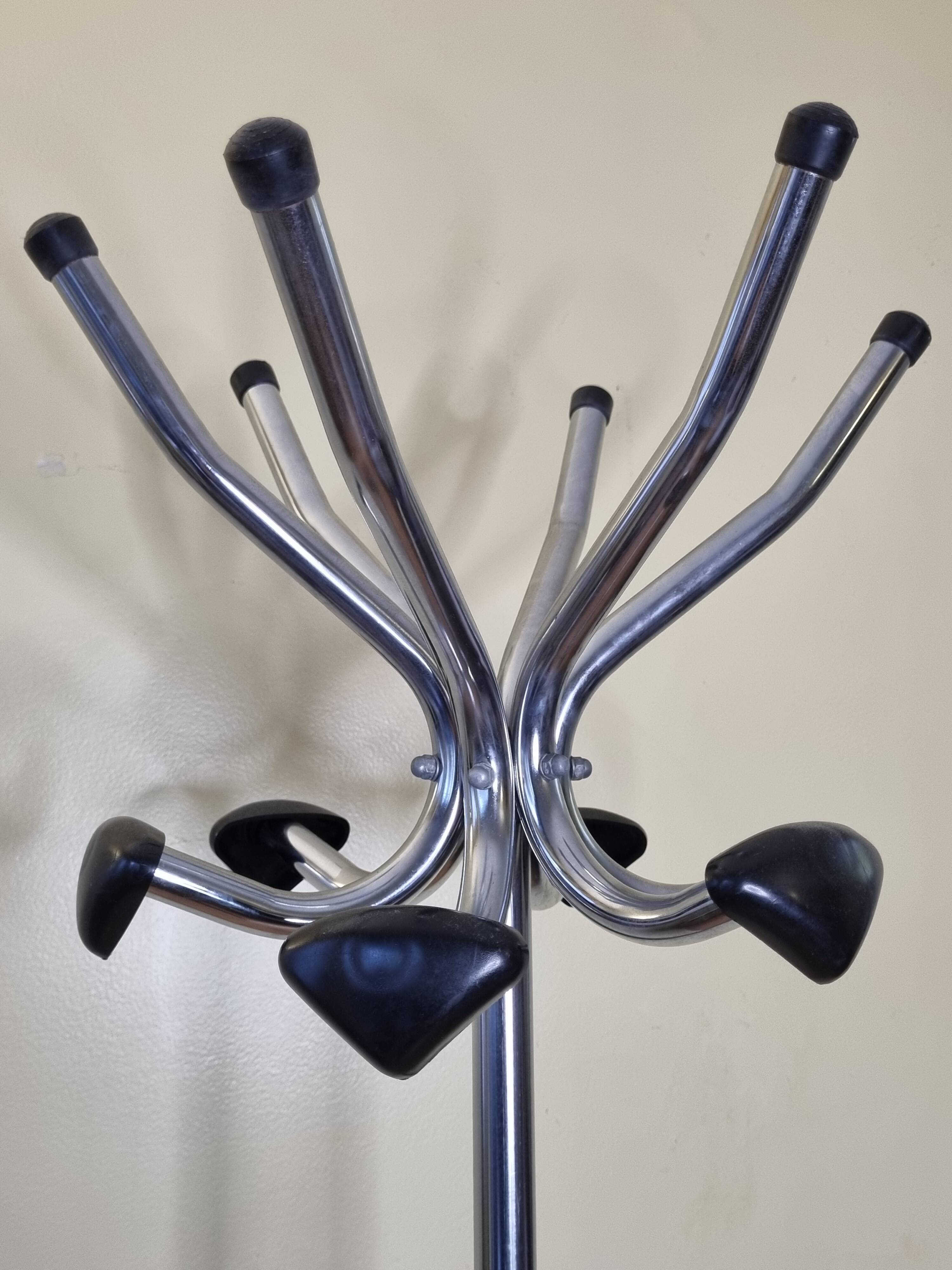 Vintage chrome metal coat rack, 1970s