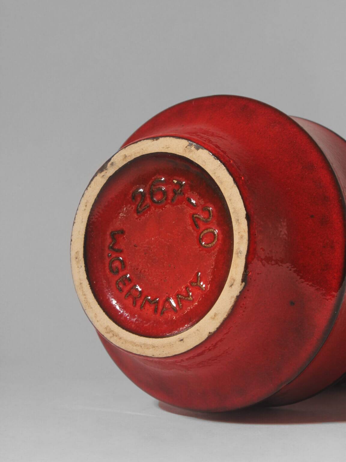 Modern German Red Ceramic Vase, 1960s