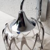 70's glass and chrome metal sconce