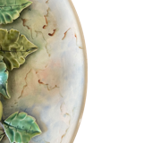 Ceramic flat polychrome slip circa 1900 decorated with apple trees