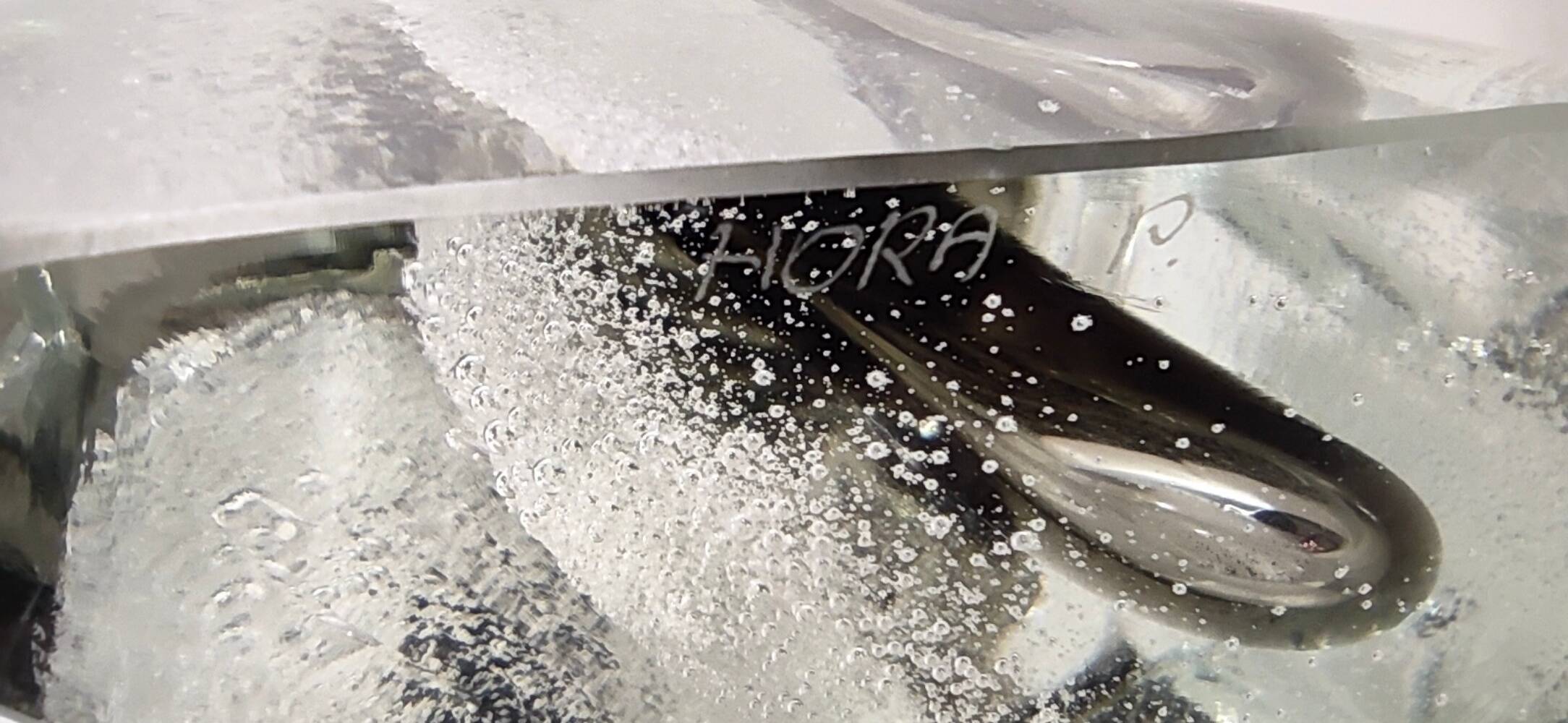 Transparent and Grey Sommerso Murano Glass Vase by Hora P