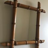 Bamboo carved wooden mirror