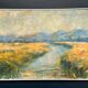 Original Swedish Oil on Canvas – “River Landscape with Mountains”  Vintage