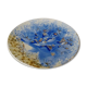 Ceramic plate / dish blue enamelled decoration, circa 1970