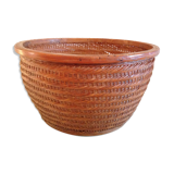 Braided wicker pot cover, vintage 60s/70s
