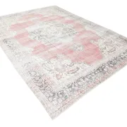 8x12 Large Vintage Pale Red & Blue Persian Rug, Oriental Rustic Carpet