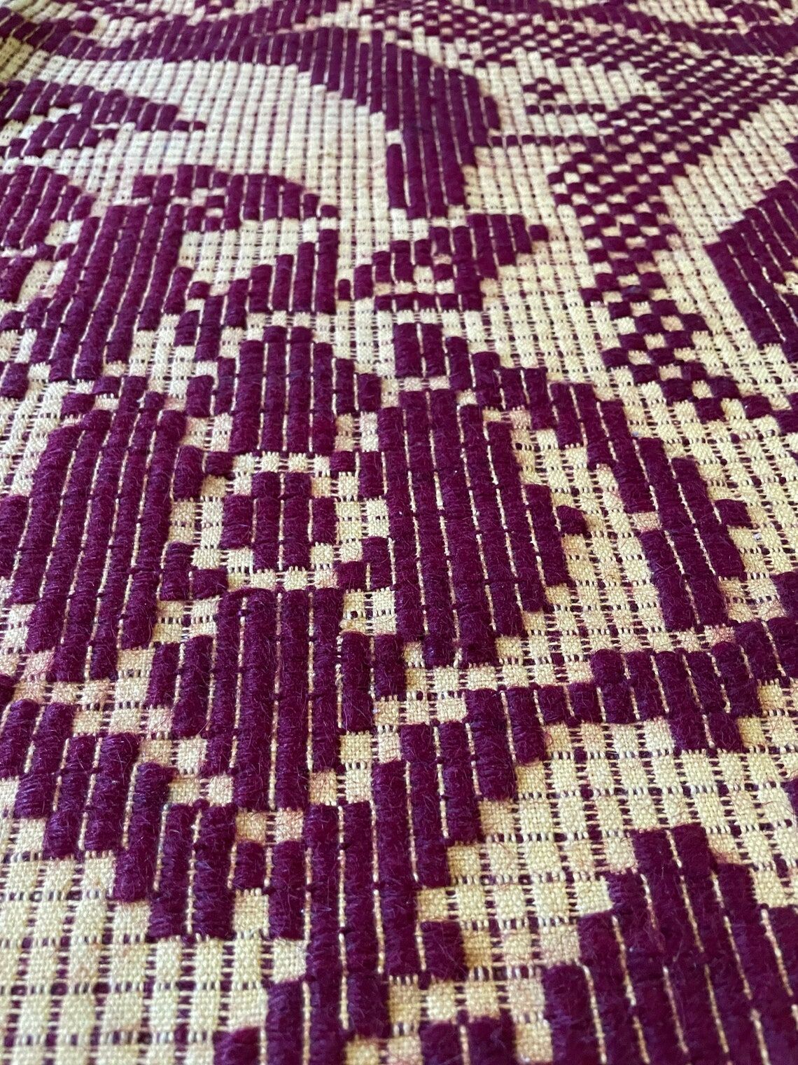 Vintage Romanian carpet floral design brown on yellow background 251x150cm