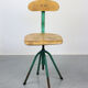 Set of 2 industrial mint green swivel chairs, 1960