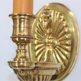 Pair of Gilt Bronze Wall Lamps, Directoire Style, Lucien Gau