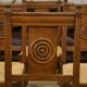 Set of 6 brutalist oak chairs from the 1950s.