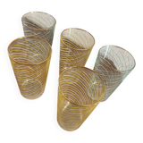 5 verres à orangeade des annees 70.