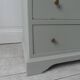 Louis Philippe style chest of drawers, 7 drawers, in verdigris, wooden top