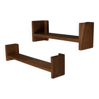 Beautiful oak wood Giuseppe Rivadossi shelves, Italy 1970s