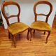 Pair of wooden chairs with velvet seats