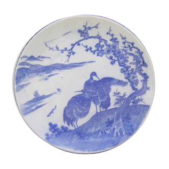 Japanese porcelain plate "crane decoration"