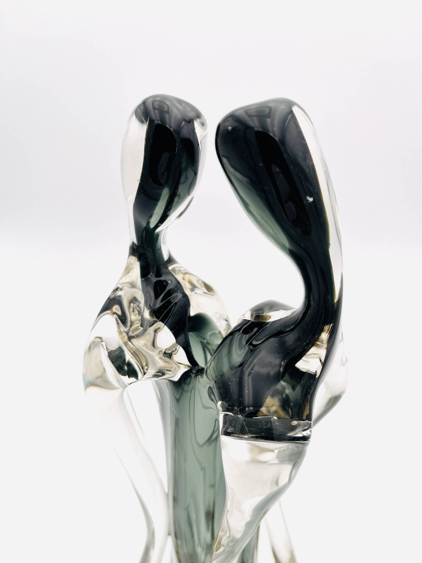 Vase Sculpture Murano Formia The Lovers Sommerso Smoke Green 33cm