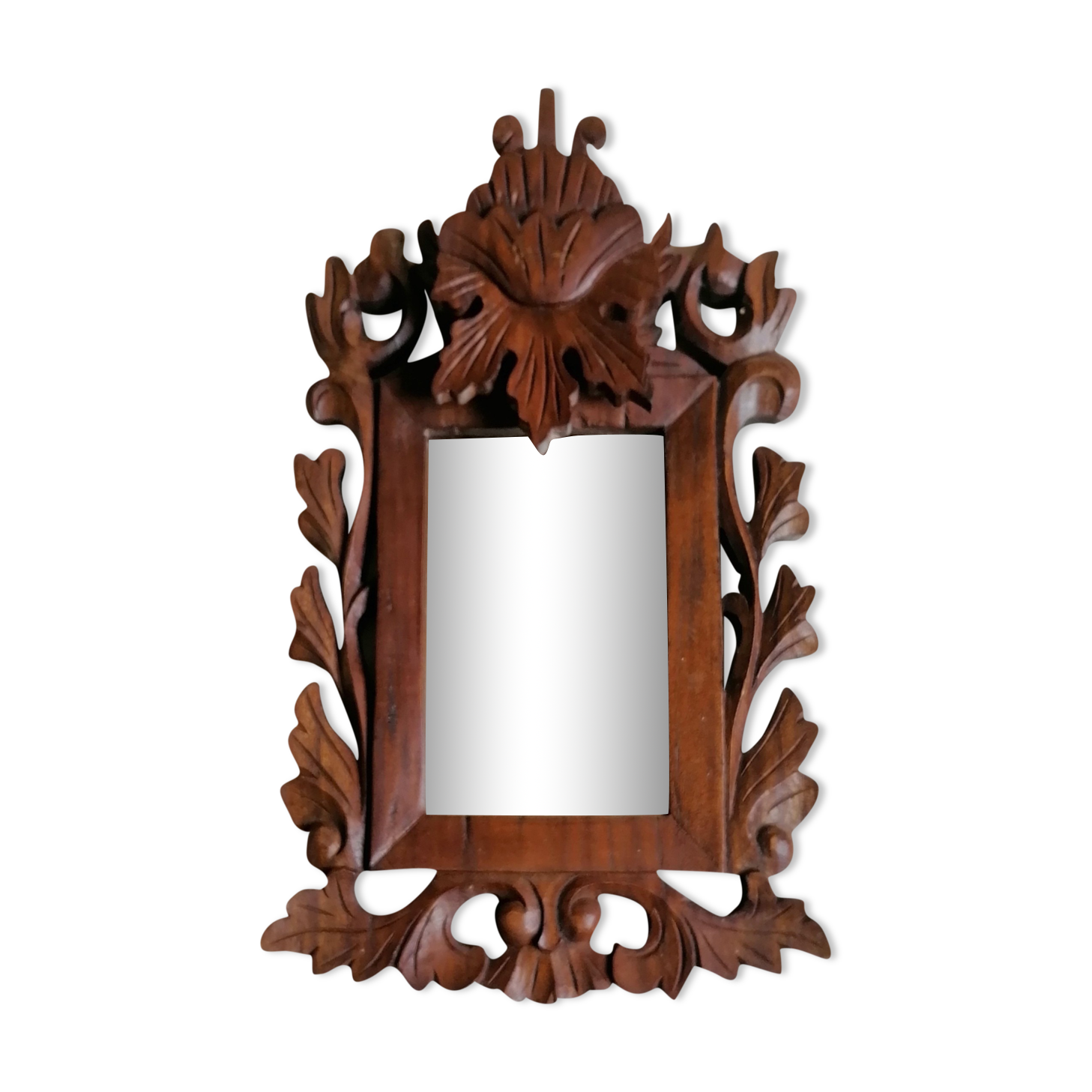 Miroir bois sculpté 34 x 20 cm