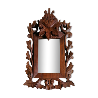 Miroir bois sculpté 34 x 20 cm