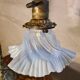 antique Art Nouveau lamp from 1890 to 1910 with blue opalescent lace glass