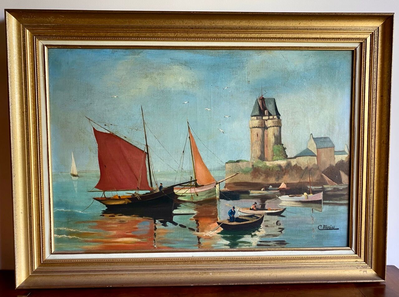 Old painting, Marine , signed 50/60s