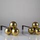 Bronze and wrought iron andirons by Jacques Adnet, 1930s