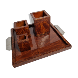 Art Deco square boxes and pateau