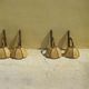 Four vintage rattan wall lamps