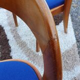 Set oval table Baumann Gondola 6 chairs years 70