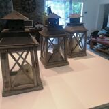 Set of three antique candle lanterns
