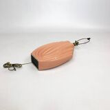 1980s salmon pink ceramic table lamp art deco pastel midcentury golden girls
