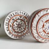 Handcrafted terracotta wall lamp enamelled bordeaux center