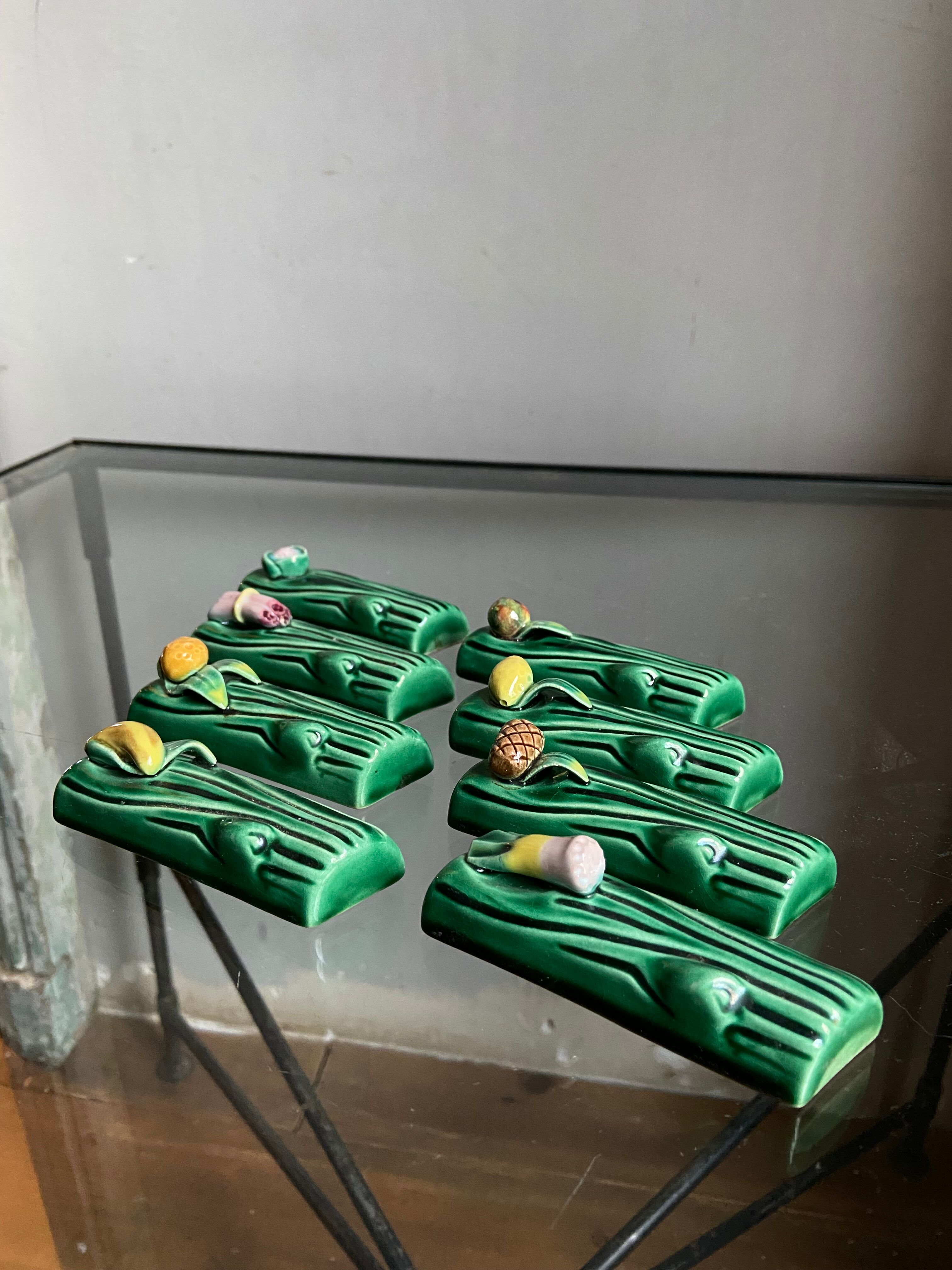 Vintage Vallauris vegetable and fruit knife holders