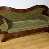 Canapé en Ronce d’Acajou, style Biedermeier – Fin XIXe