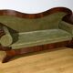 Canapé en Ronce d’Acajou, style Biedermeier – Fin XIXe