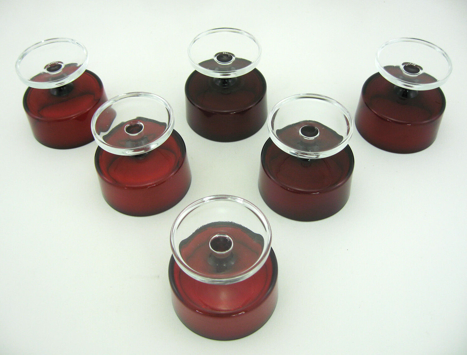 6 ruby red champagne glasses, Cavalier Luminarc France 70