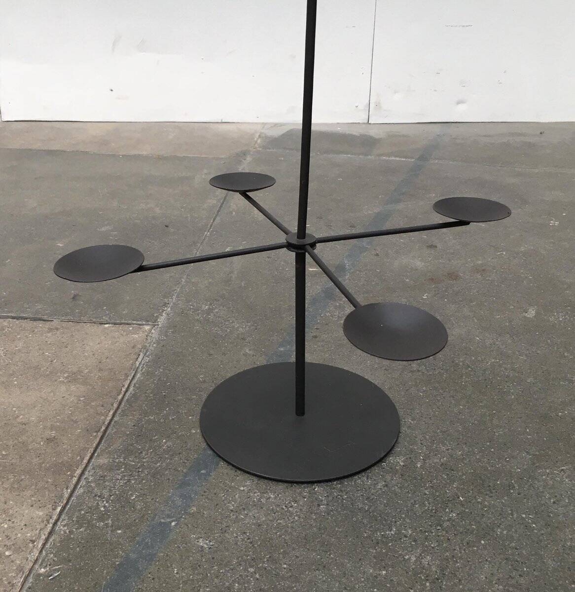 Vintage Brutalist Metal Candle Holder