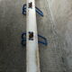School wall coat rack - white and blue lacquered metal cloakroom 9 hooks