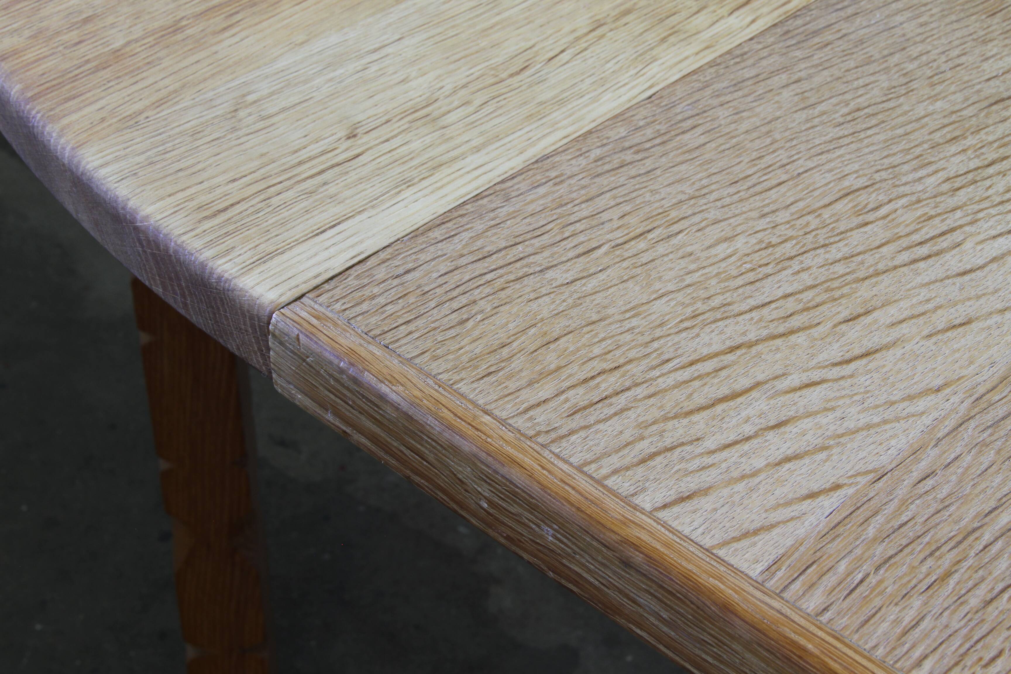 1960s vintage brutalist Danish extending oak dining table style Henning Kjærnulf