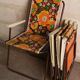 set of 4 beautiful vintage 70's Orange flower camping chairs. folding folding