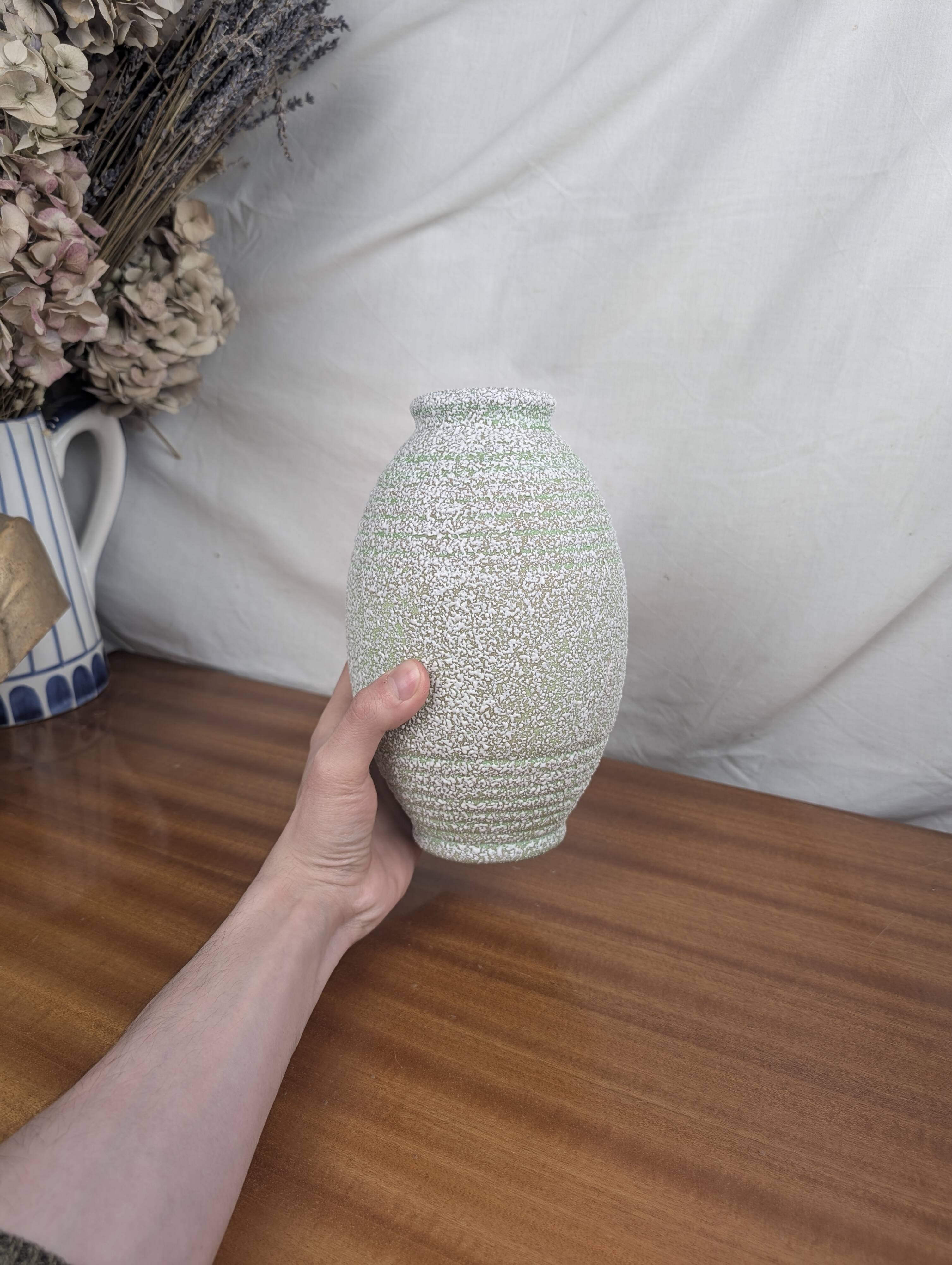 ODYV Vase in Glazed Mint Green Ceramic Art Deco 1930s