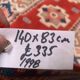 Old turkish kazak rug 140x83 cm vintage, red and blue