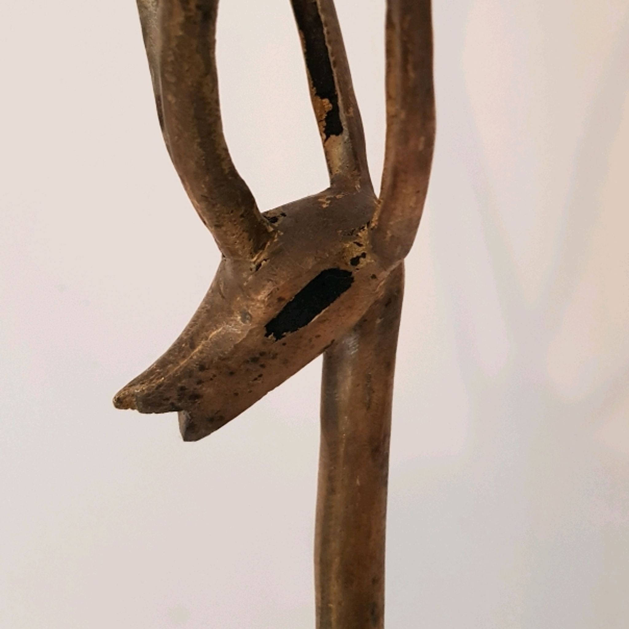 Trio antelope, gazelle and giraffe bronze and brass
