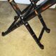 Table bureau pliable en bois noirci et sculpté façon bambou,années 50
